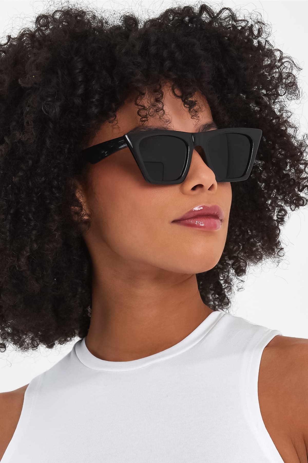 Unisex Cat Eye Güneş Gözlüğü - Siyah