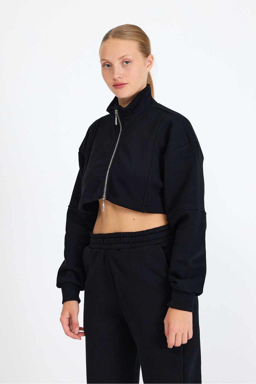2024 Double Zipper Soft Oversize Crop Cardigan