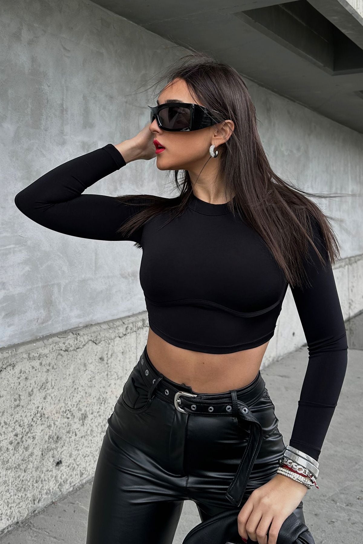 SS2024 Sandy Fabric Piece Detail Crop Blouse