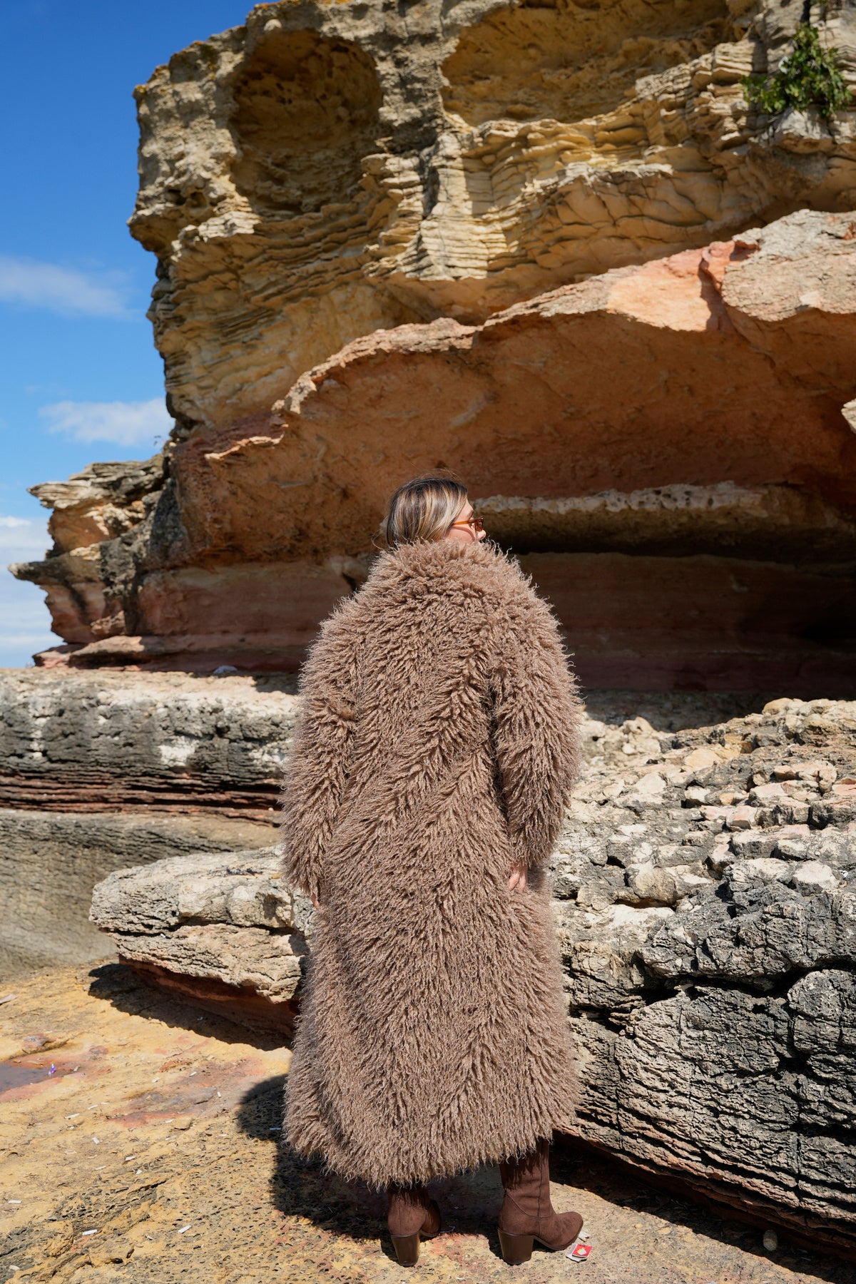 İthal Yumuşak Doku Full Boy Premium Kıvırcık Kürk Mont Kaban