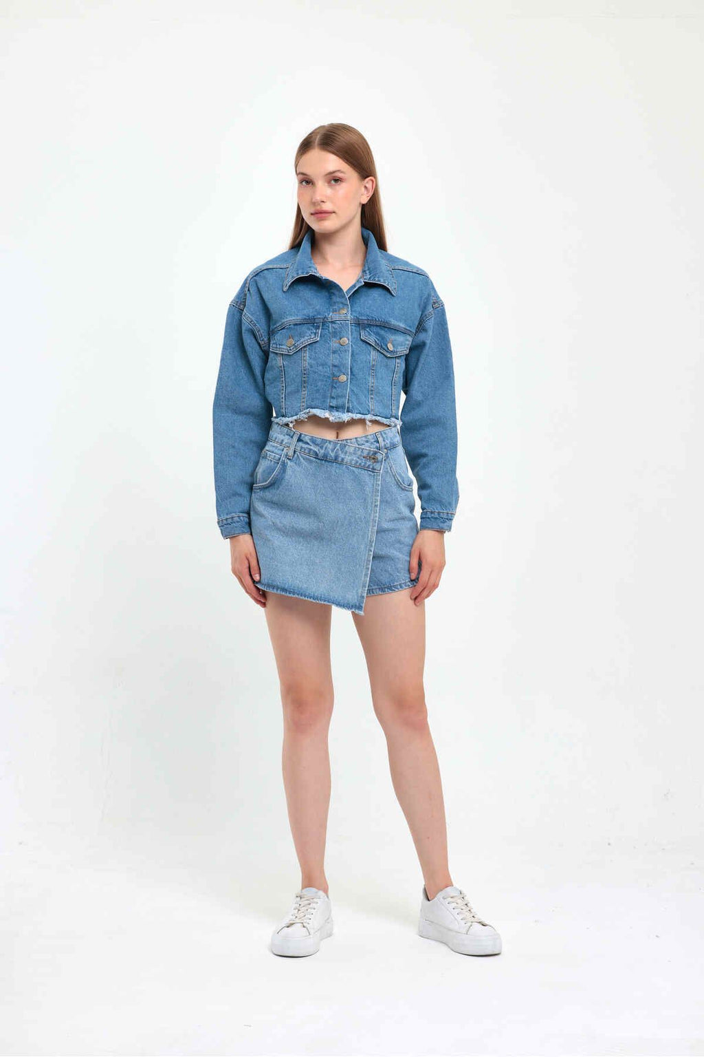 Women's Tassel Crop Jean Denim Jacket