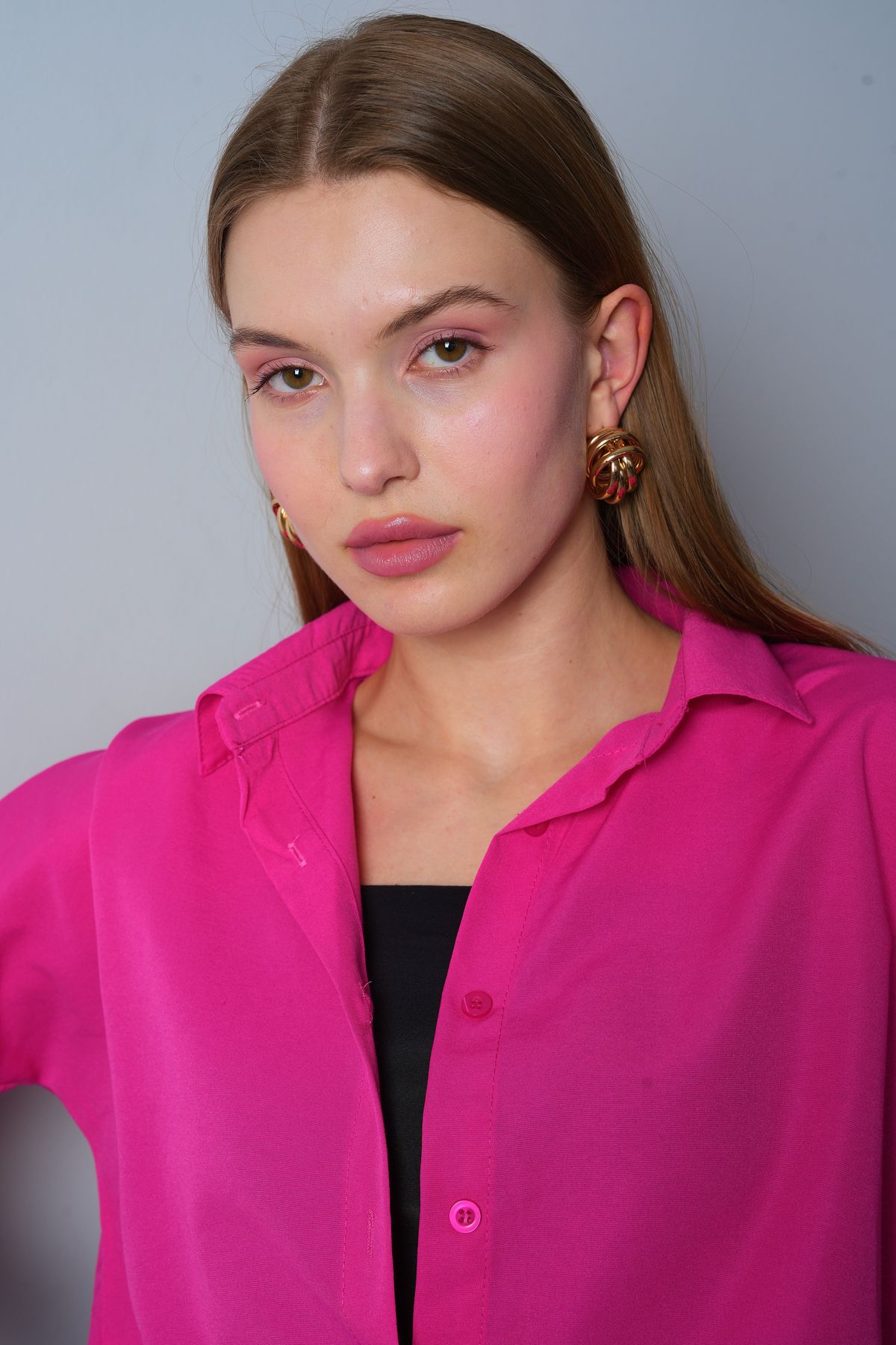 SS24 Oversize Poplin Fabric Pocket Long Sleeve Cotton Shirt