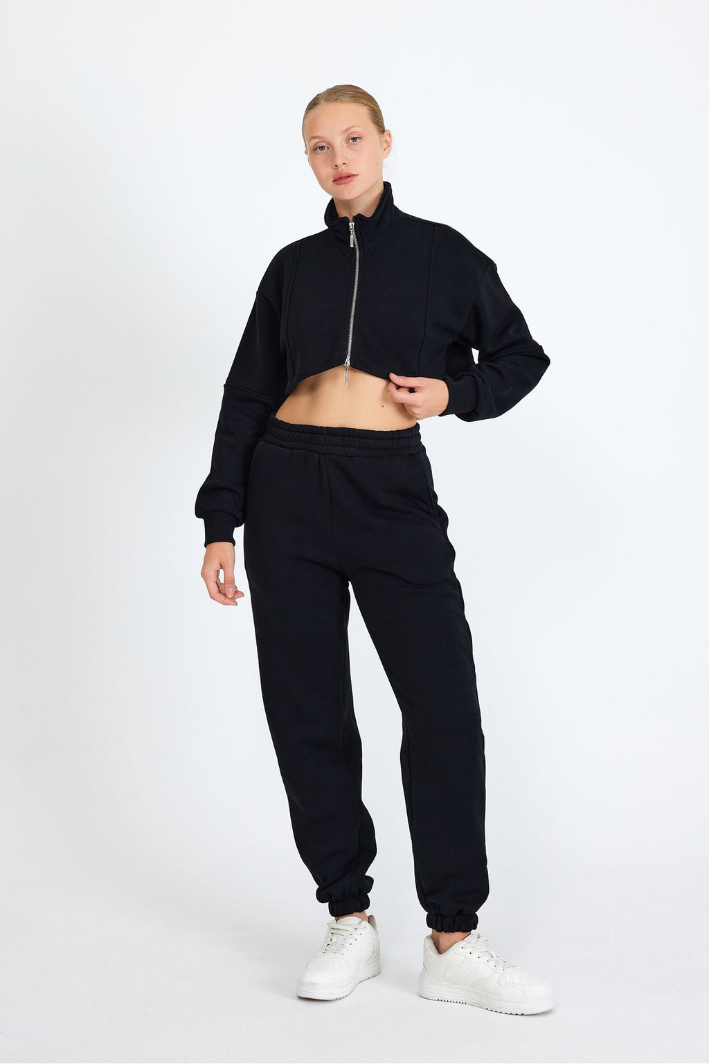 2024 Double Zipper Soft Oversize Crop Cardigan