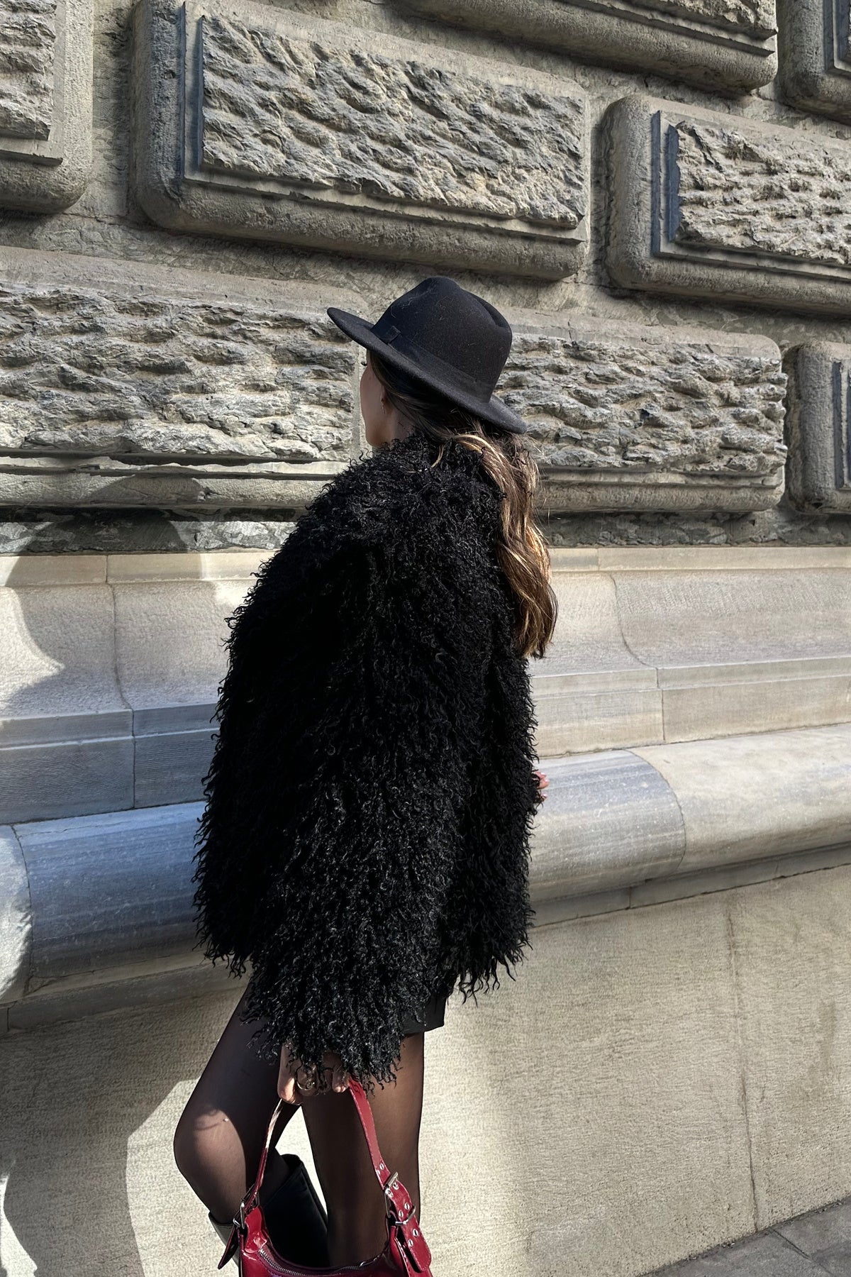 İthal Premium Tiftik Saçaklı Kürk Mont