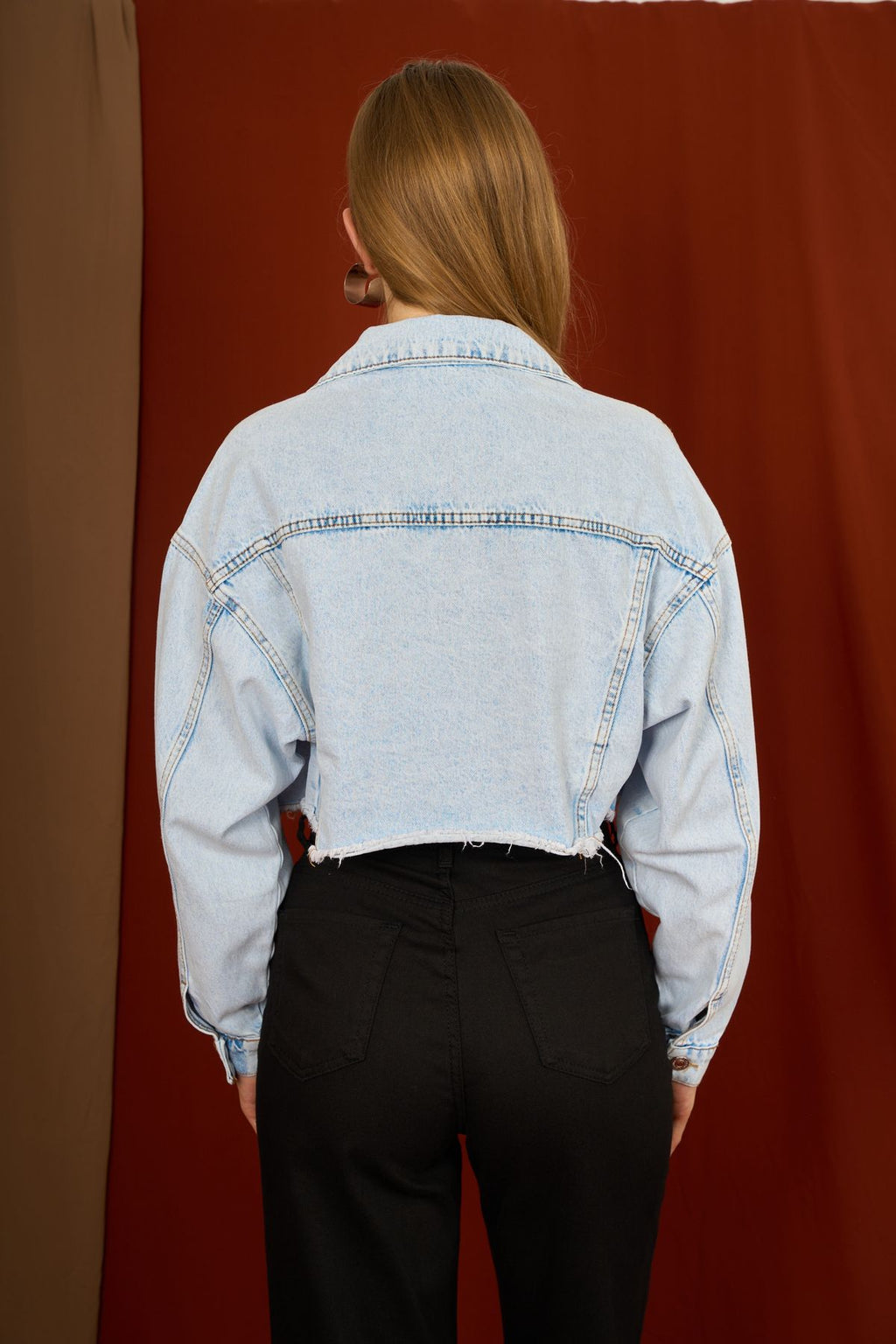 Women's Tassel Crop Jean Denim Jacket