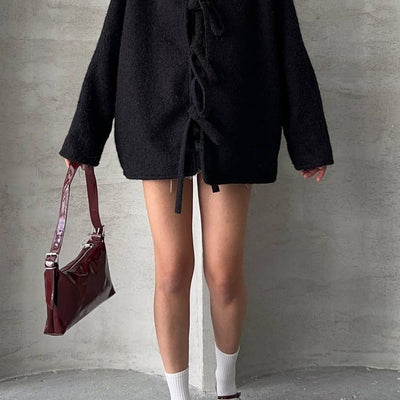Kırçıllı Buklet Kumaş Saçaklı Astarlı Önden Bağlamalı Premium Kaşe Kimono Kaban Ceket