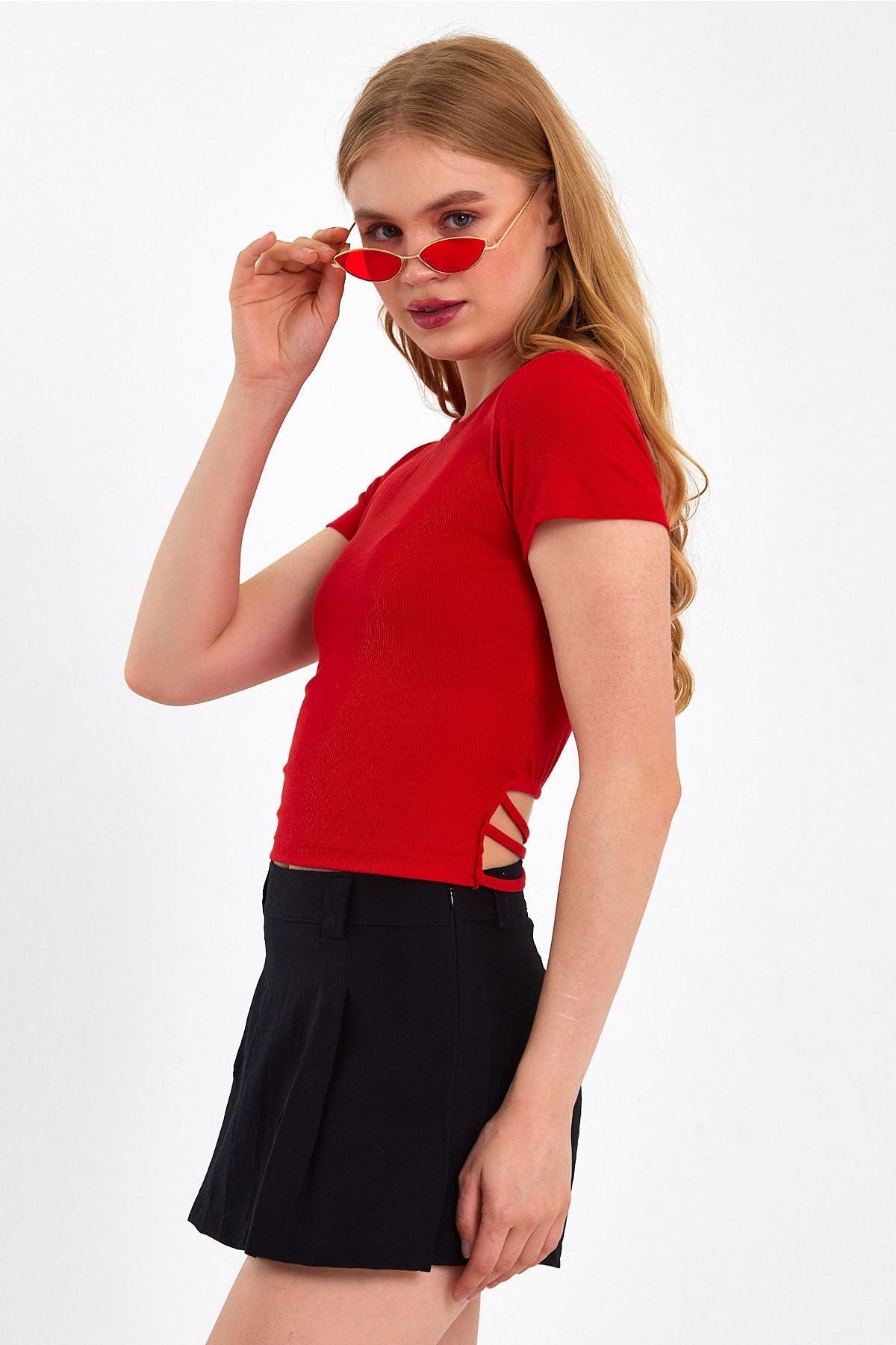 Waist Detail Ribbed Camisole Blouse