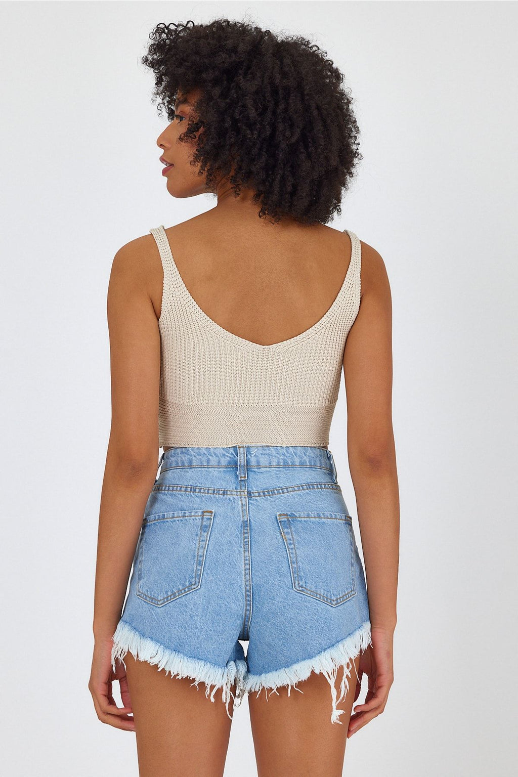 Women's Cross Lace Knit Crop Blouse
