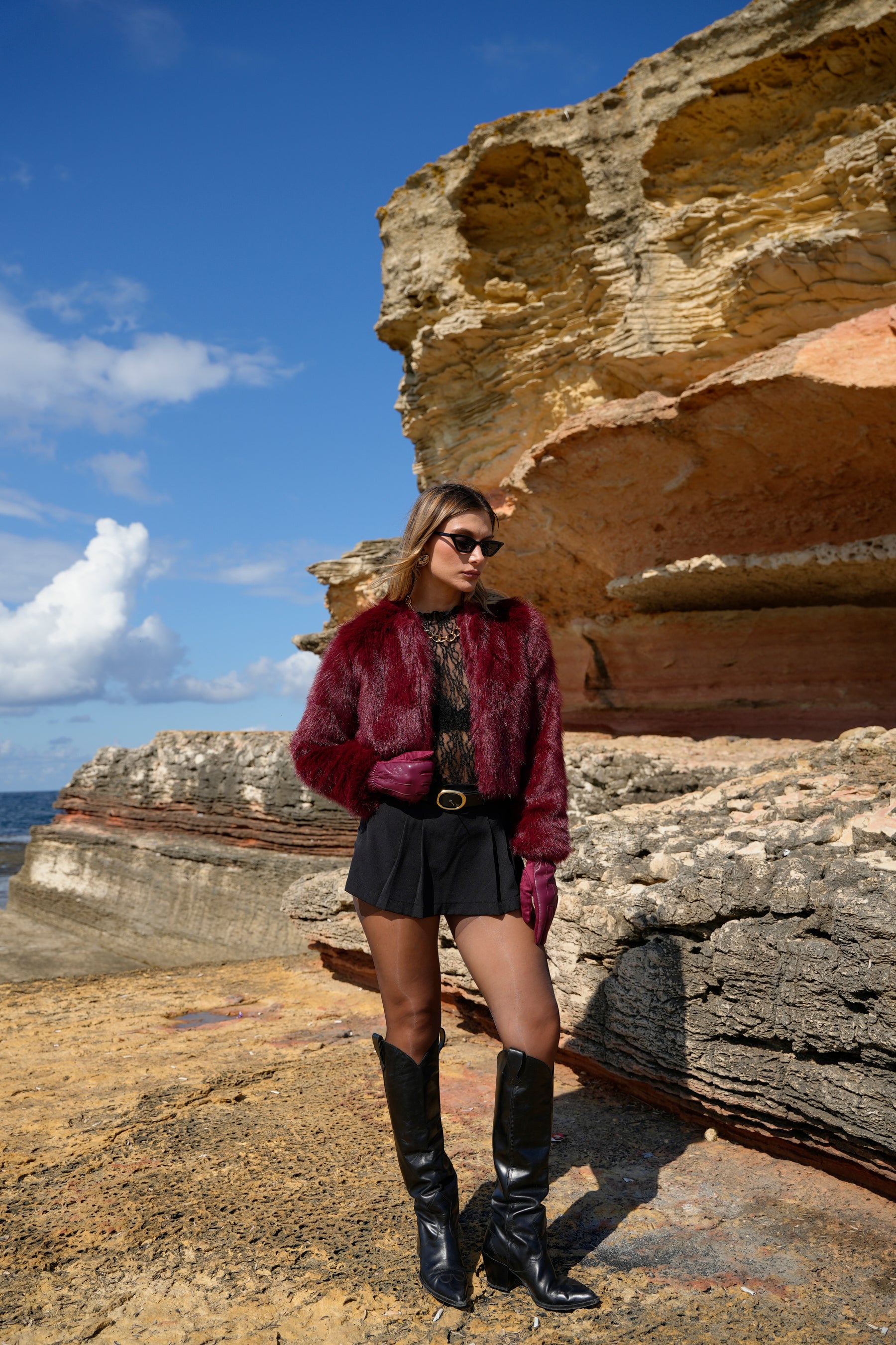 Crop Boy Ekstra Yumuşak Doku Astarlı Dolgun Mont