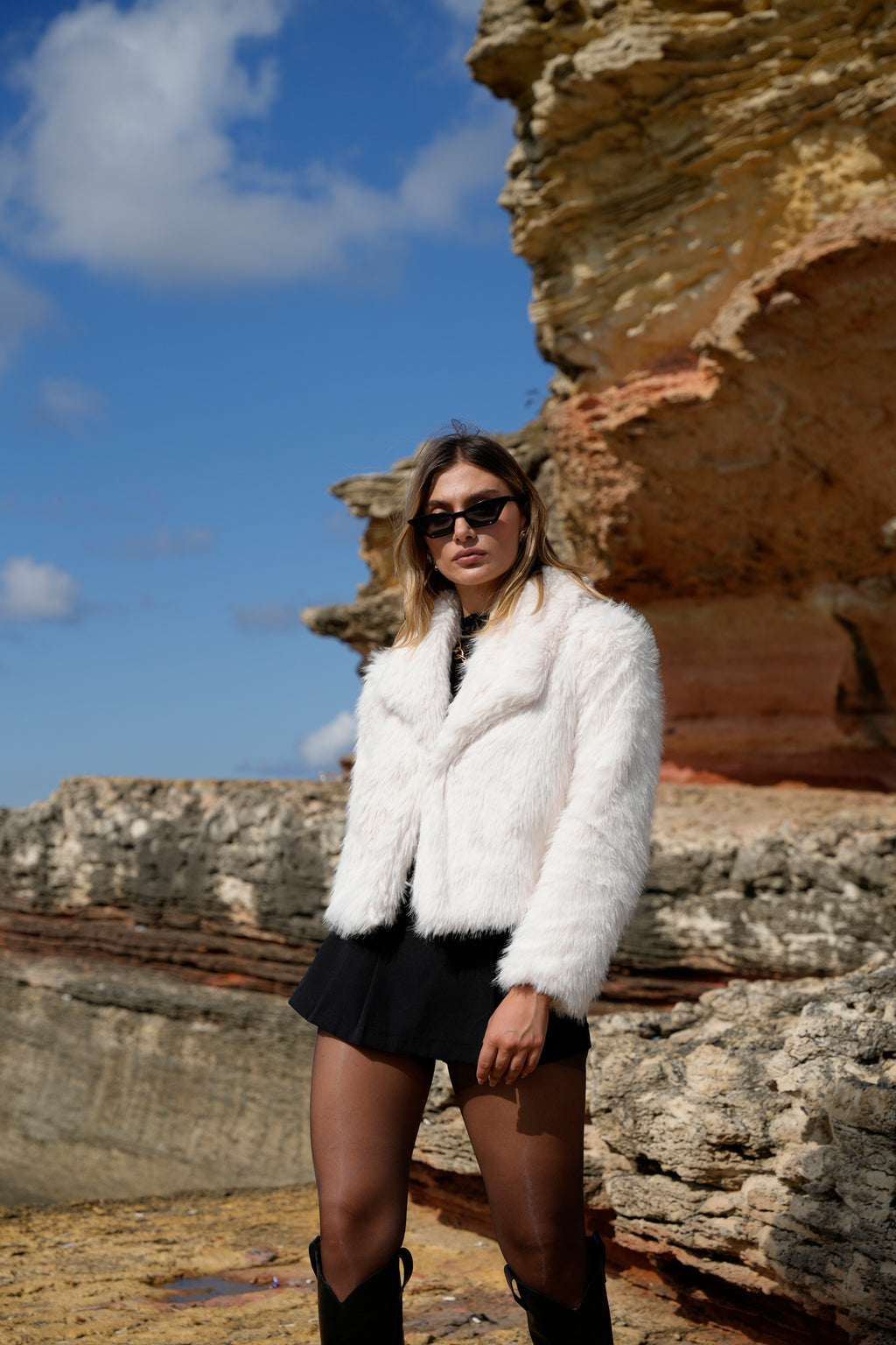 معطف فرو كامل مبطن بملمس ناعم