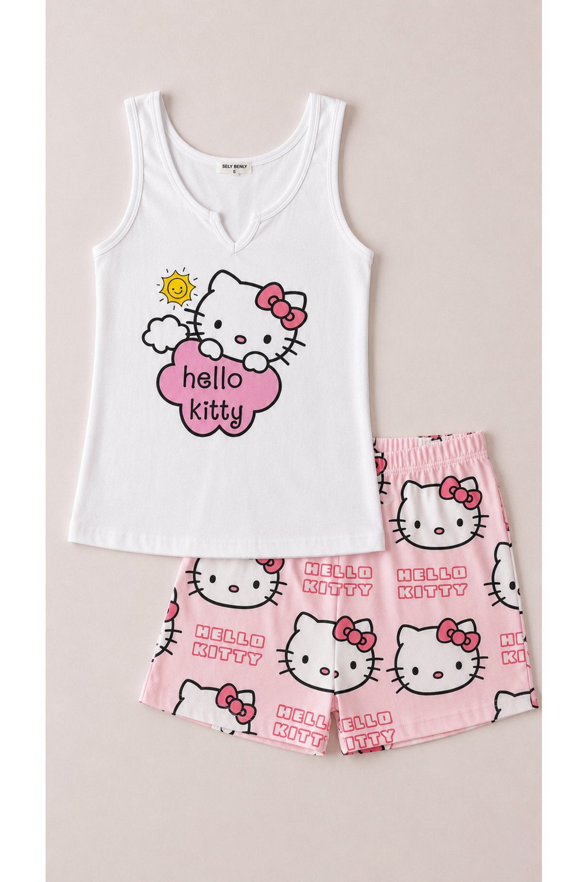 Renki Baskılı Tiril Viskon Kumaş Ev İçi Pijama Takımı