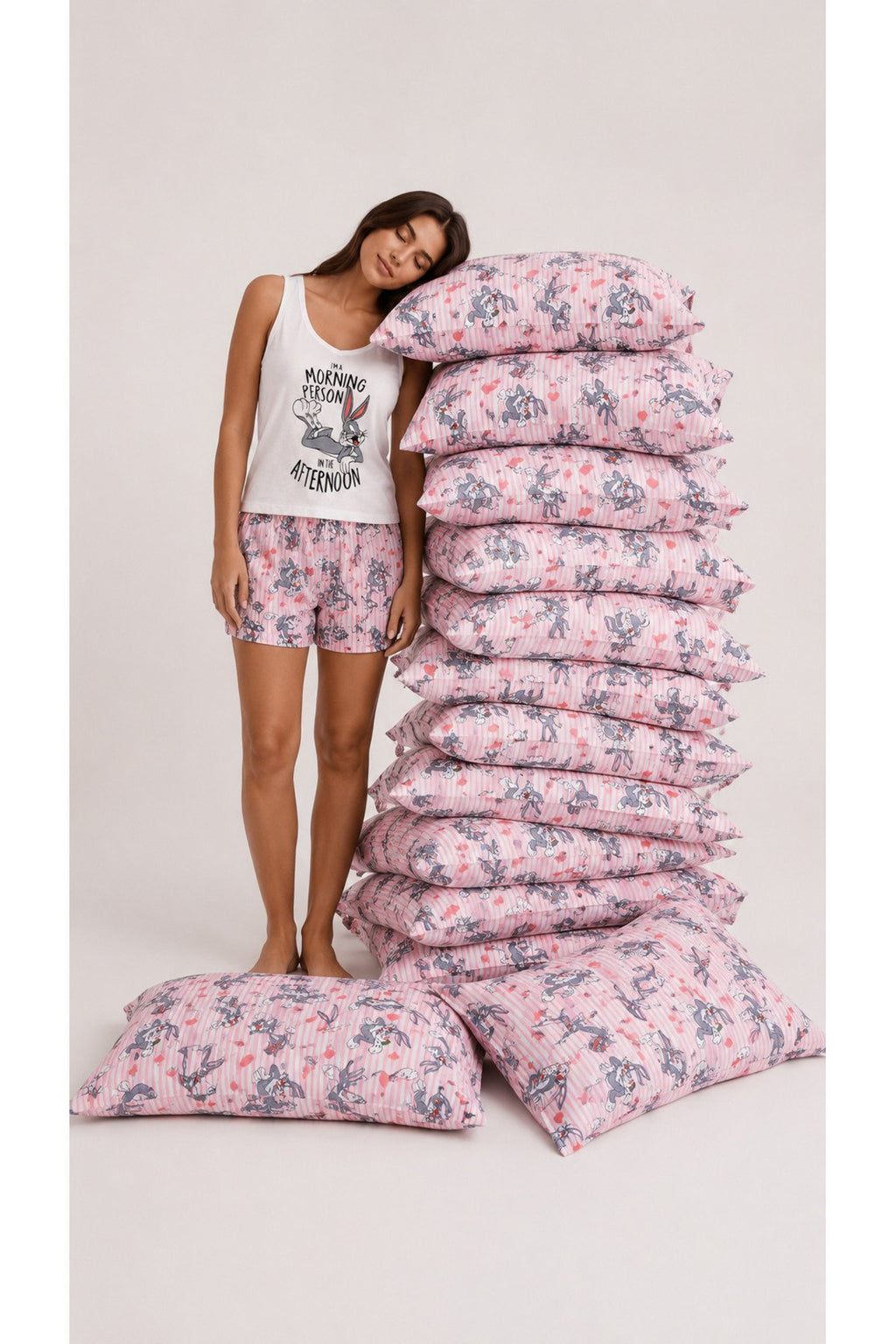 Renki Baskılı Tiril Viskon Kumaş Ev İçi Pijama Takımı